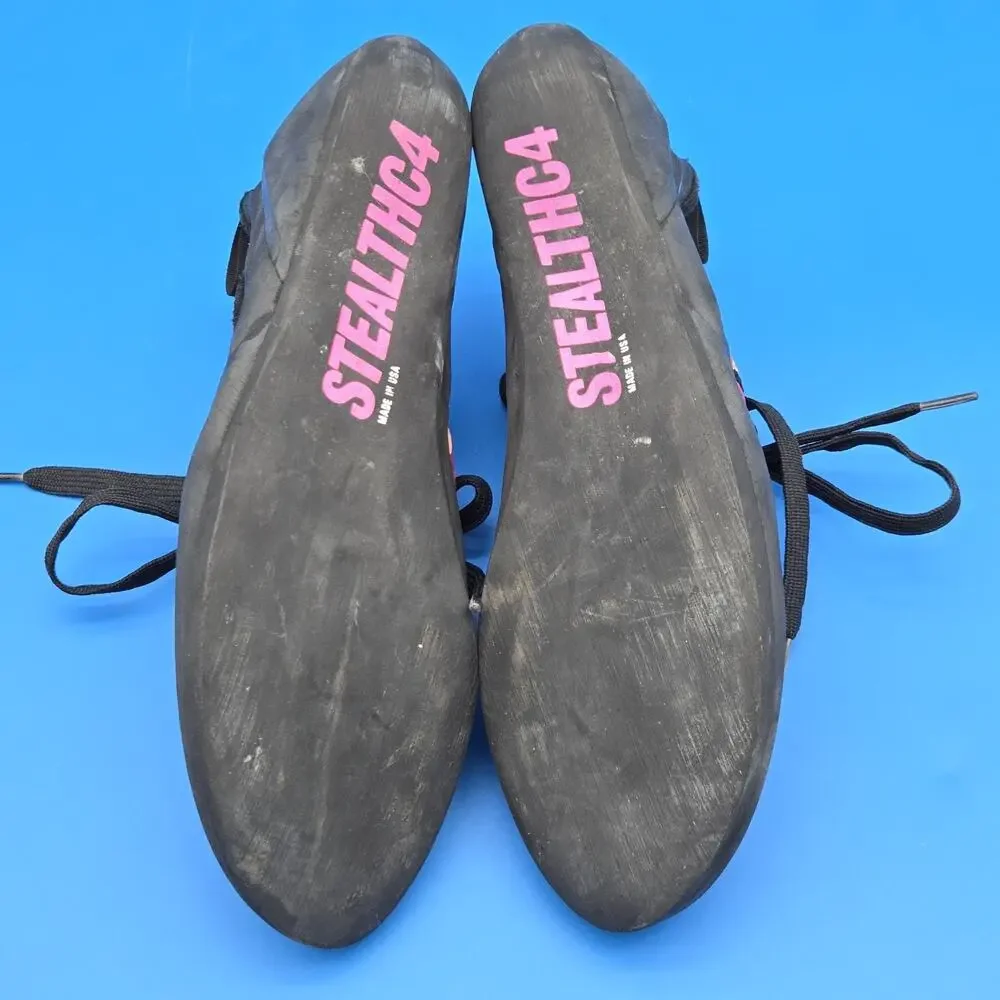 Five Ten Stealth C4 Climbing Shoes Mens US 9.5 Black Pink Orange Run Small